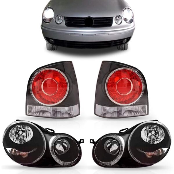 Par Farol E Lanterna Polo 2003 A 2006 Mascara Negra