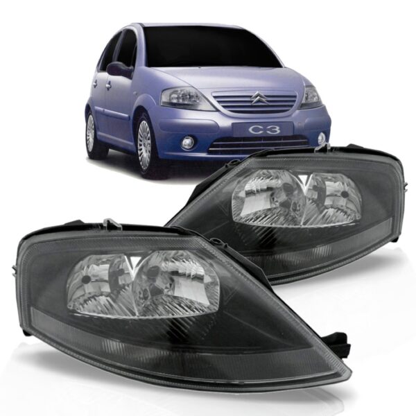 Par Farol C3 Mascara Negra 2003 04 05 06 07 08 09 10 11 2012 Direito E Esquerdo