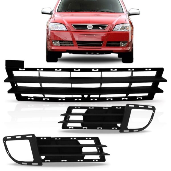 Kit Grade Parachoque Astra 2003 04 05 06 A 2012 Com Furo - Preto