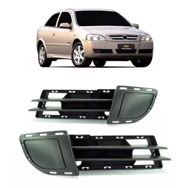 Par Tela Frontal Moldura Milha Astra 03/11 Sem Furo Promoção Preto