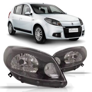 Par Farol Sandero 2012 A 2014 - Mascara Cinza