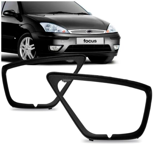 Par Moldura Farol De Milha Focus 2004 A 2007 Com Furo Preto Ambos Os Lados