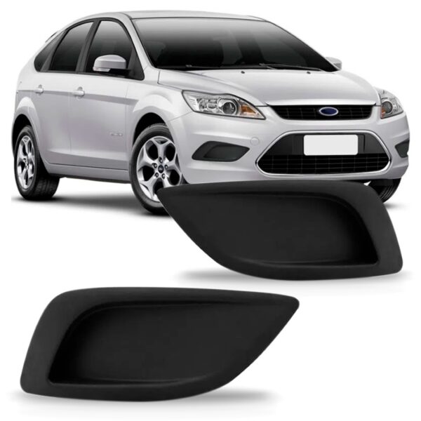 Jogo Moldura Farol De Milha Focus 2008 09/12 2013 Sem Furo Preto Ambos Os Lados