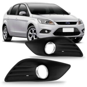 Jogo Moldura Farol De Milha Focus 2008 09/12 2013 Com Furo Preto