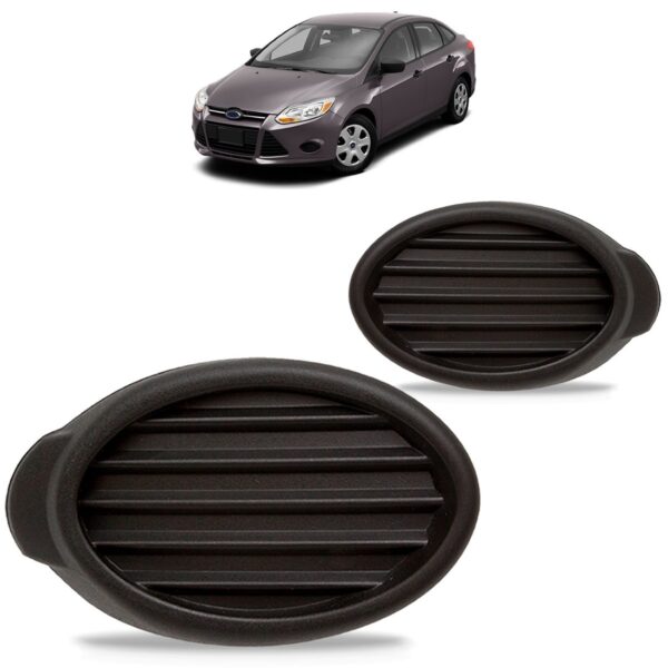 Par Grade Moldura De Milha Focus 2013 2014 2015 Sem Furo Preto Ambos Os Lados