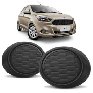 Par Moldura Milha Ford Ka 2016 2017 2018 Sem Furo Preto Ambos Os Lados