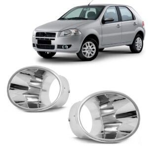 Par Moldura Milha C/ Furo Palio 2008 Em Diante Cromado Cromado
