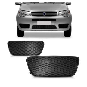 Par Grade Moldura Milha Palio 2004 2005 2006 2007 Sem Furo Preto Ambos Os Lados