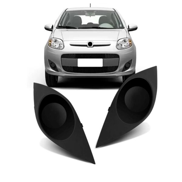 Par Tela Frontal Moldura Milha Palio 12 A 16 Sem Furo Cinza