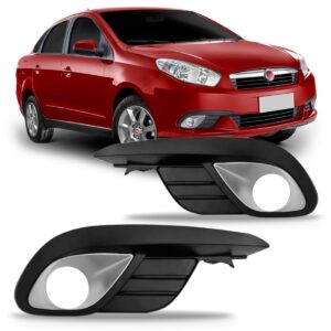 Par Moldura Farol Milha Grand Siena 2012 A 2016 C Furo Cinza Preto Ambos Os Lados