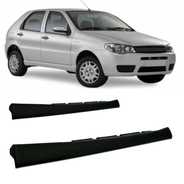 Par Saia Spoiler Lateral Palio 2005 2006 2007 Liso Preto