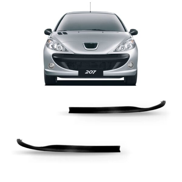 Par Spoiler Parachoque Dianteiro Peugeot 207 2008 A 2011 Preto