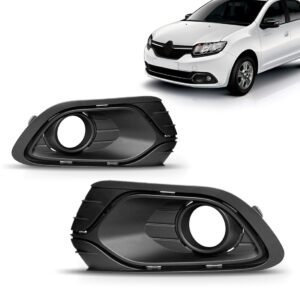 Par Moldura Farol Milha Logan 2014 15 16 17 2018 Com Furo - Preto