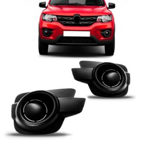 Par Moldura Farol Milha Kwid 2018 2019 2020 Sem Furo Preto Ambos Os Lados