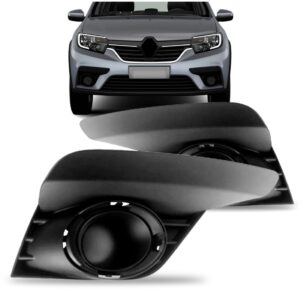 Par Tela Frontal Parachoque Dianteiro Logan Sandero Sem Furo - Preto