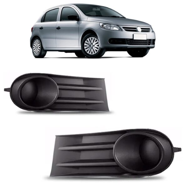 Par Moldura Farol Milha Gol G5 2010 2011 2012 2013 Sem Furo - Preto