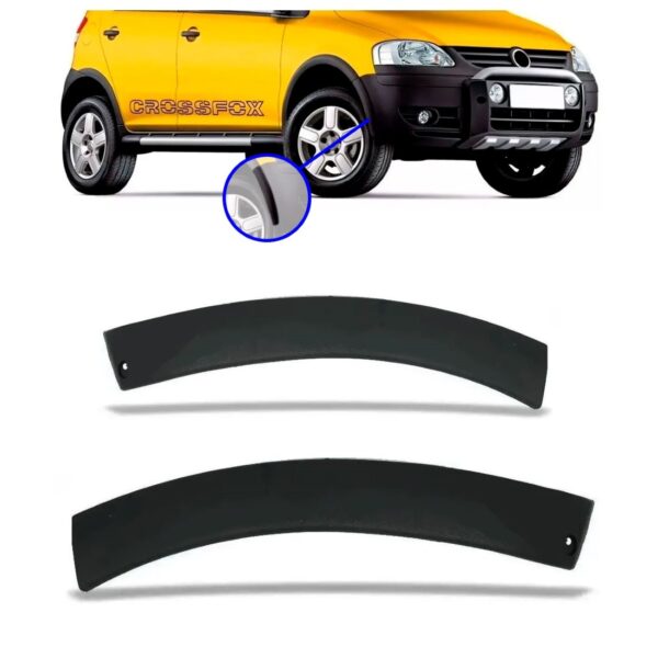 Par Moldura Parachoque Dianteiro Crossfox 2003 04 05 06 2007 Preto
