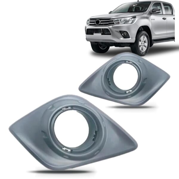 Par Tela Frontal Moldura Farol Milha Hilux 15 16 17 Com Furo Azul-celeste