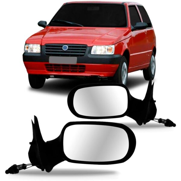 Jogo Retrovisor Uno Fire 2 Portas Flex 05/2010 Com Controle