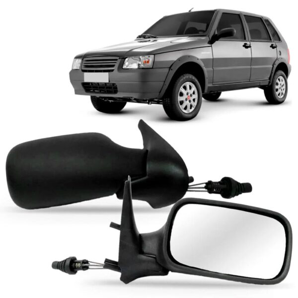 Par Retrovisor Uno Fire 2 Portas 2005 A 2010 Com Controle
