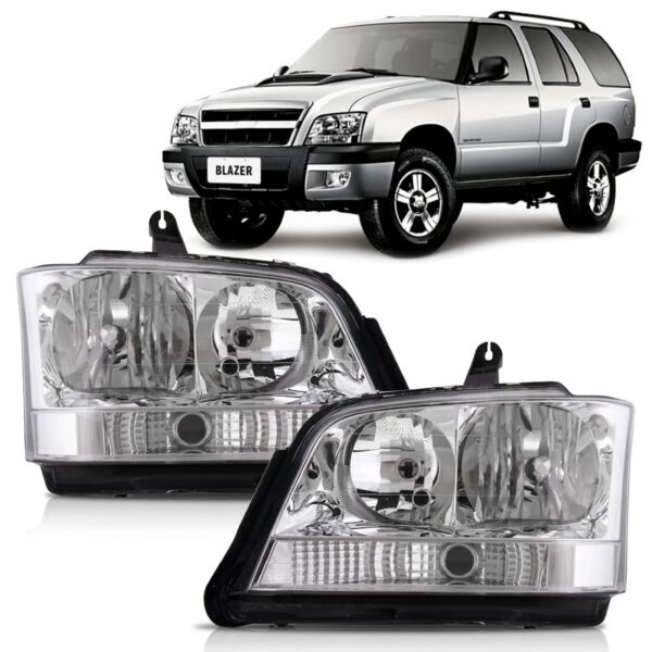 Par Farol S10 Blazer 2001 02 03 04 0 06 A 2011 Pisca Cristal