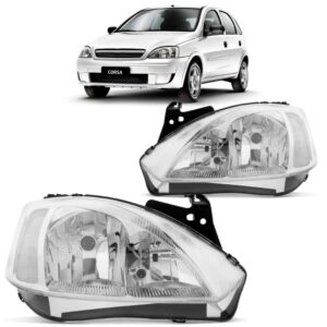 Jogo Farolete Corsa Montana 2003 04 05 06 2007 Cromado Manua