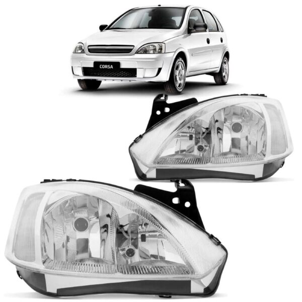 Jogo Farolete Corsa Montana 2003 04 05 06 2007 Cromado Manua