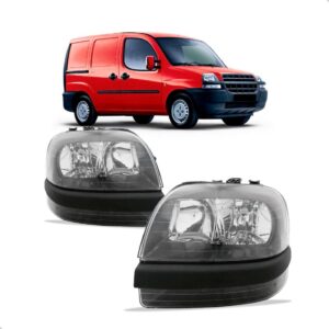 Par Farol Para Fiat Doblo 2002 A 2009 Fumê Com Auxiliar