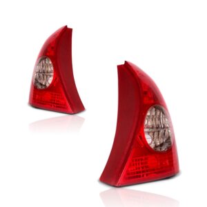 Par Sinaleira Traseira Para Renault Clio 2003 A 2010 Hatch Ambos Lados Vermelho