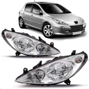 Par Farol Para Peugeot 307 2001 2002 2003 A 2005 C/ Auxiliar