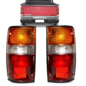 Par Lanterna Traseria L200 1987 Até 1995 Tricolor Aro Preto Vermelho