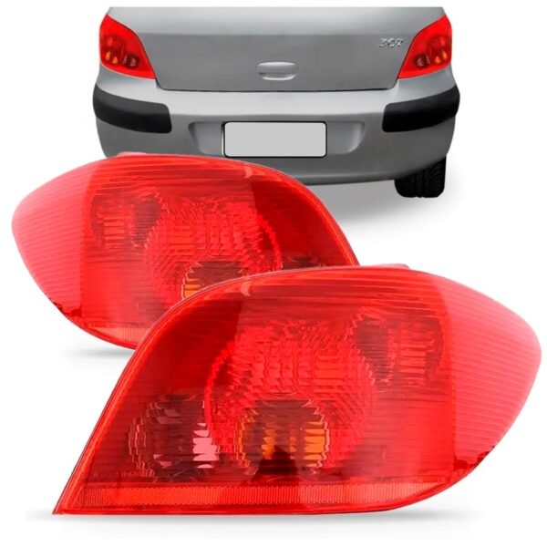Par Sinaleira Traseira Peugeot 307 2003 A 2006 Hatch Vermelho Par