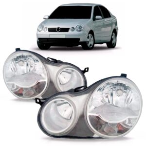 Par Farol Polo Hatch Sedan 2003 04 2005 2006 Cromado