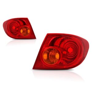 Par Sinaleira Traseira Corolla 2003 A 2007 Vermelha Ambar