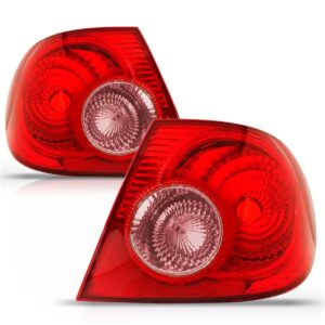 Par Lanterna Traseira Corolla 2003 Até 2007 Mala Re Rosa Vermelho