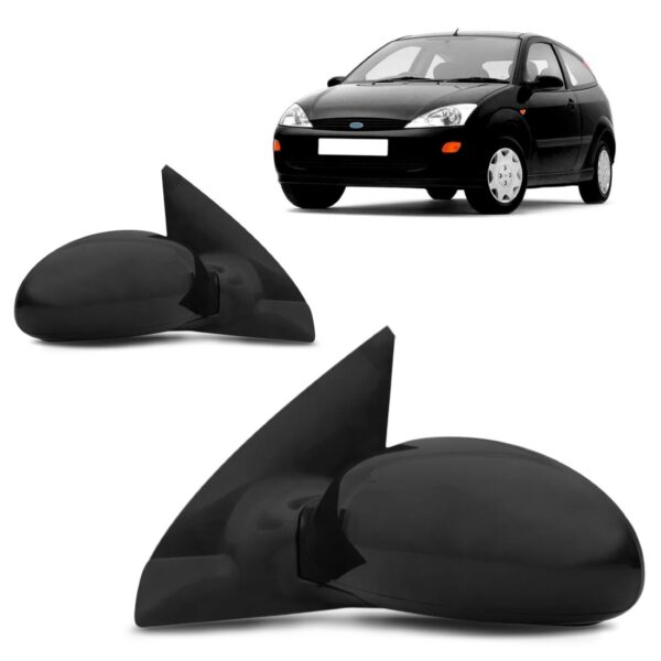 Par Retrovisor Externo Focus 1998 A 2008 Com Capa Preto