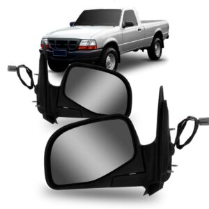 Par Retrovisor Ext Elétrico Preto Ranger 1998 A 2006 Preto