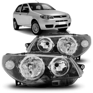 Par Farol Palio 04 05 06 07 A 13 Máscara Negra Aro Cromado