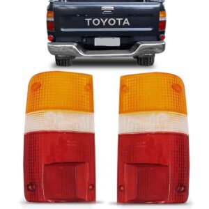 Par Lente Lanterna Traseira Hilux 1992 Até 2001 4x4/4x2. Tricolor