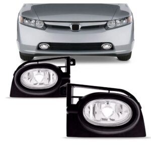 Par Farol Milha Auxiliar Civic Exs 2006 07 2008 Com Moldura