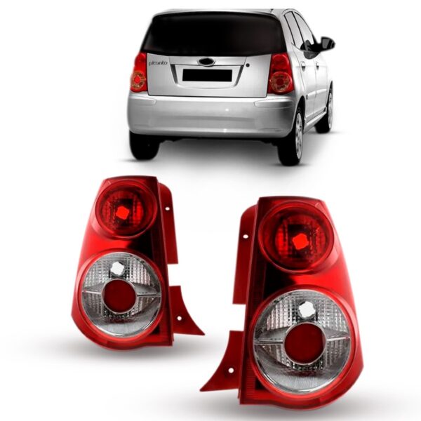 Par Lanterna Traseira Picanto 08 A 2011 Re Cristal Promoção Vermelho