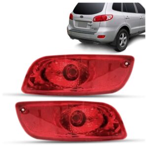 Par Lanterna Traseira Santa Fé 06 A 2010 Refletor Parachoque Direito Vermelho