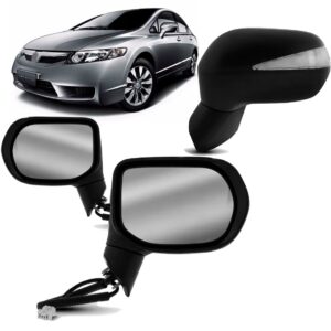 Par Retrovisor Civic 2006 A 11 Elet C/ Sinaleira Preto Liso