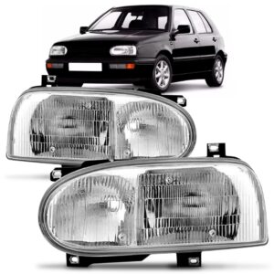 Par Farol Golf Alemao Para Gti/glx 1994 A 1997 Foco Duplo Ambos Lados