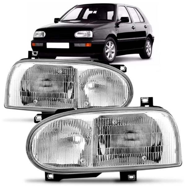Par Farol Golf Alemao Para Gti/glx 1994 A 1997 Foco Duplo Ambos Lados