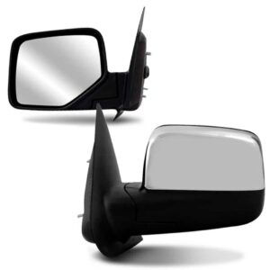 Par Retrovisor Ranger 05 A 09 Eletrico Preto Capa Cromada Direito + Esquerdo