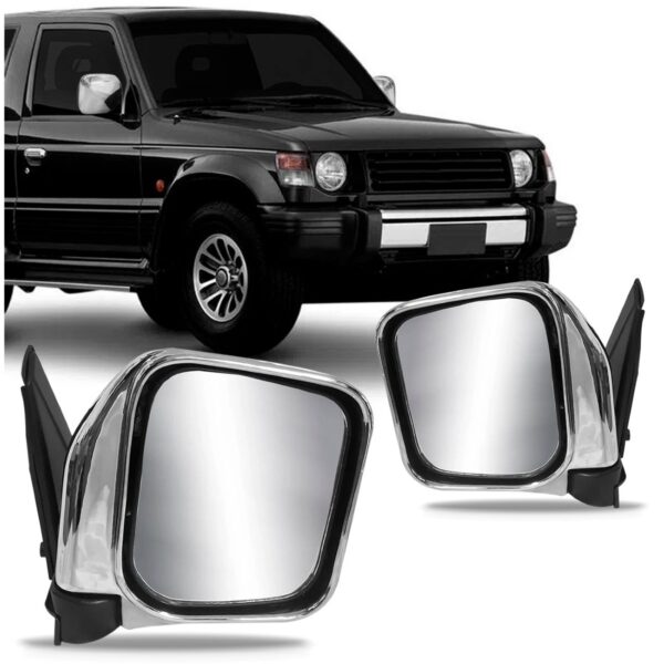 Jogo Retrovisor Pajero 1993 1994 1995 1996 1997 Fixo Cromado