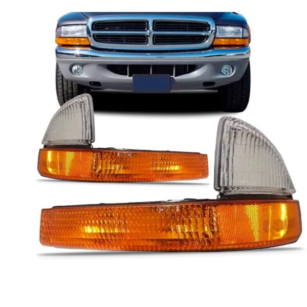 Par Pisca Seta Dianteira Dakota 1998 A 2004 Âmbar/cristal