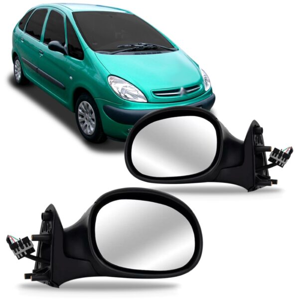 Jogo Retrovisor Picasso 1999 00 01 02 03 2004 Elétrico Preto