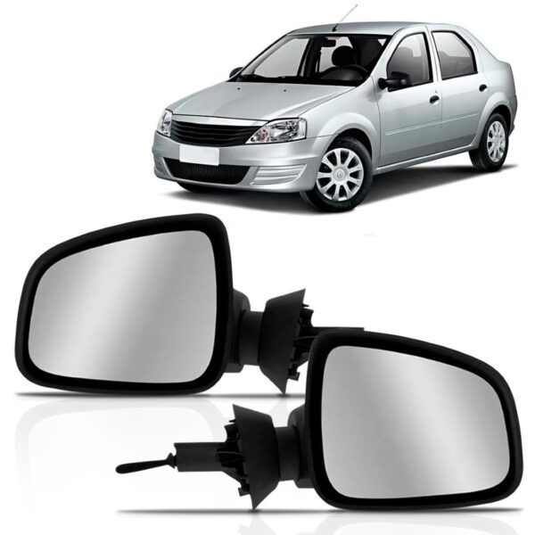 Par Retrovisor Logan Sandero 2011 12 2013 C/ Controle Grande